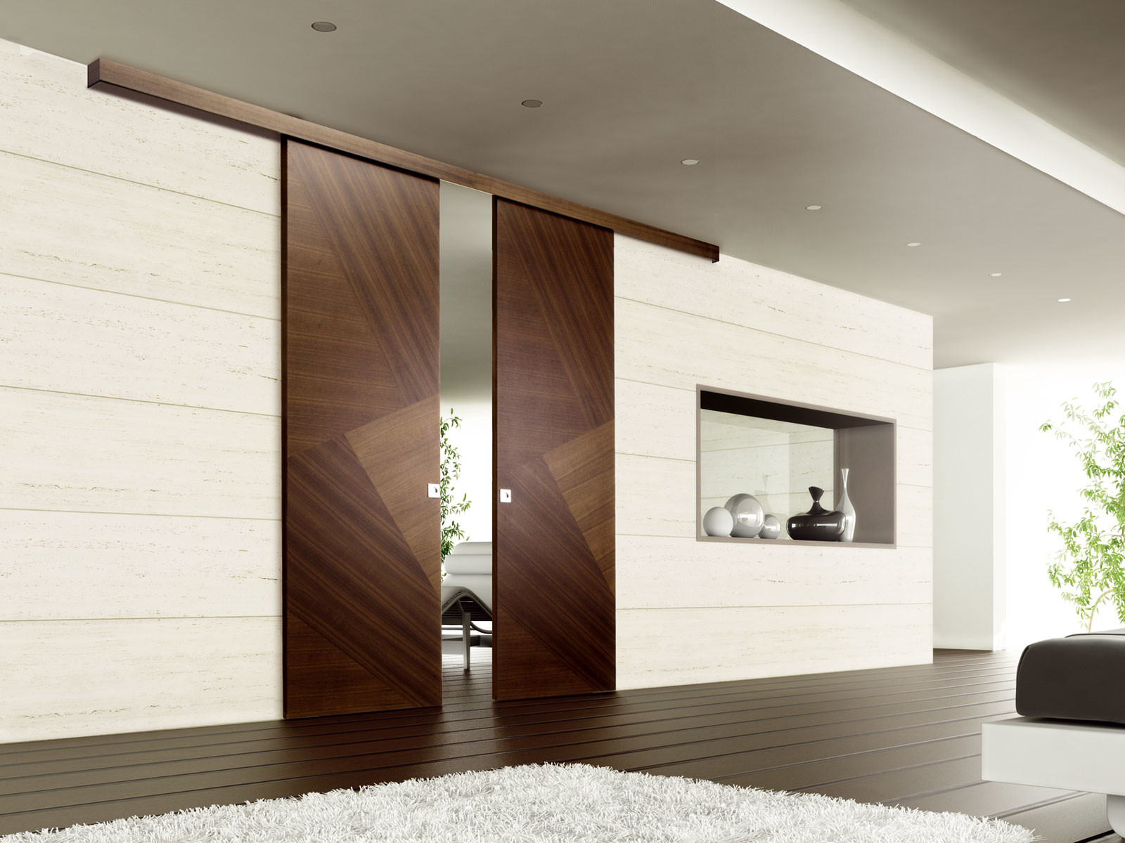 Brown Wooden Sliding Door