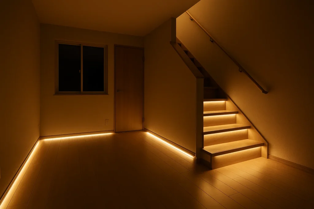 اضاءة أرضية - تطبيق عقار